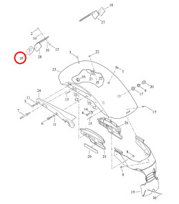 Odblask na zderzak tylnego błotnika, Harley-Davidson, OS-663