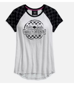 Koszulka Harley-Davidson Checkered Raglan Damska 2XL - HDC-044