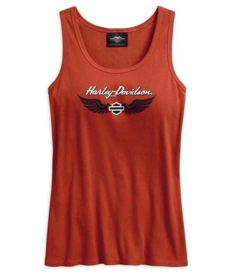 Harley-Davidson® Women's Winged Logo Sleeveless Tank Top – Pomarańczow