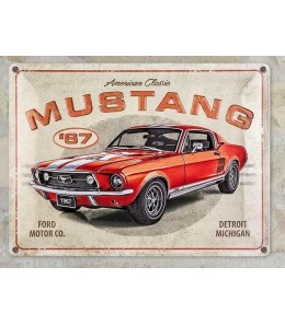 Szyld Metalowy Ford Mustang GT 30x40 cm – Wersja Metaliczna, Unikatowy